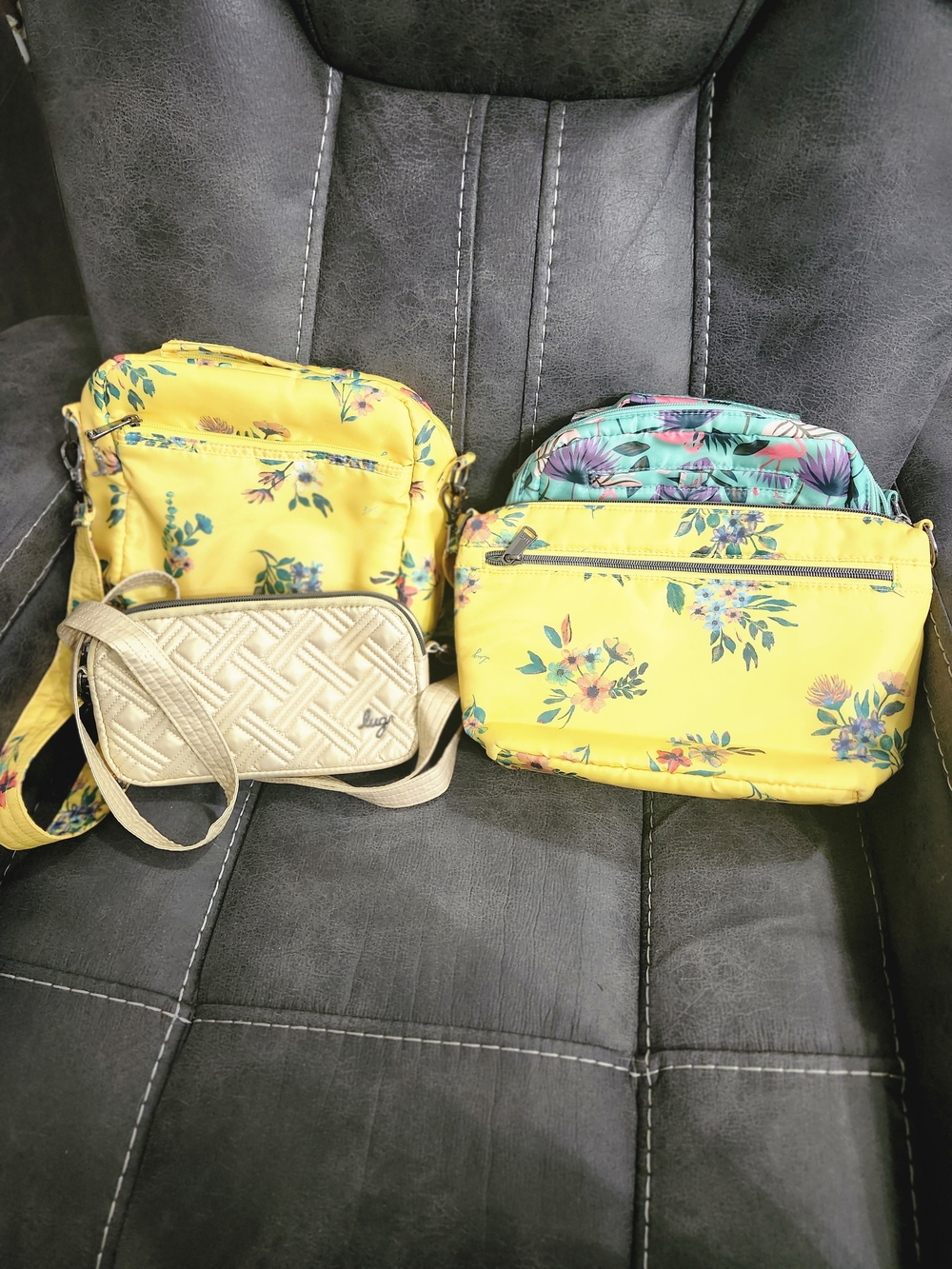 Yellow Floral Crossbody Bag - Lightweight Women's Shoulder Bag
